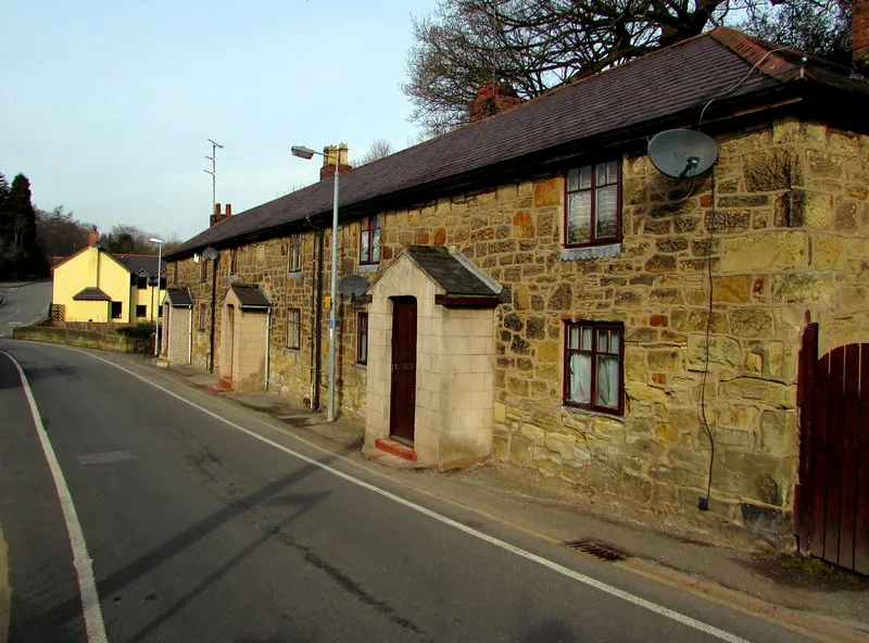 A row of stone cottages at Pont Adam, Ruabon